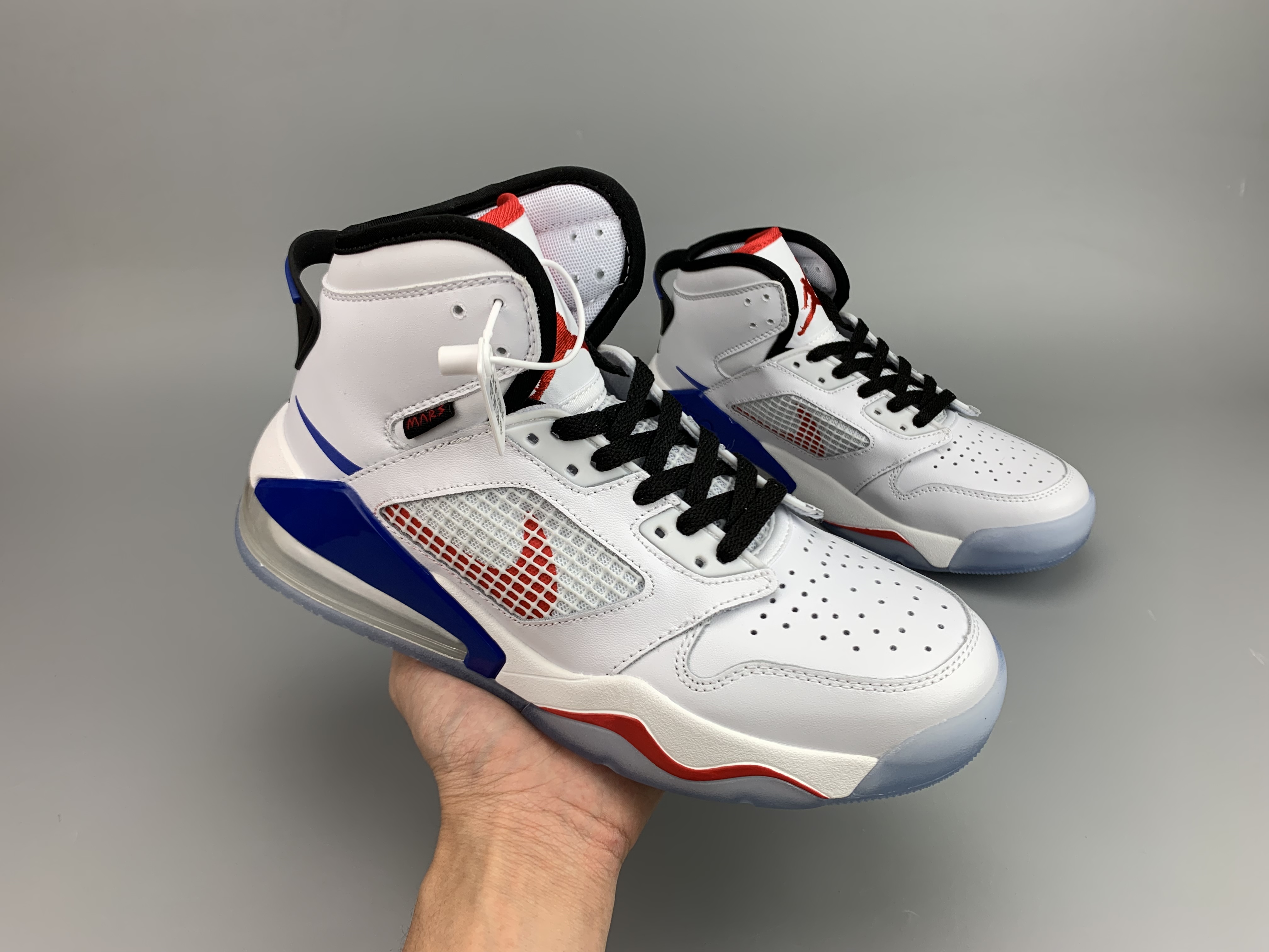 New Jordan Mars 270 White Blue Red